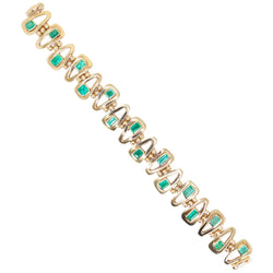 Bracelet Maille en or jaune et émeraudes - Castafiore