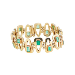 Bracelet Maille en or jaune et émeraudes - Castafiore
