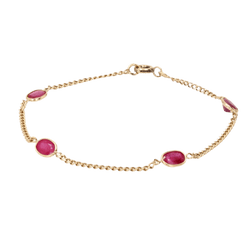 Bracelet Maille en or jaune et rubis - Castafiore