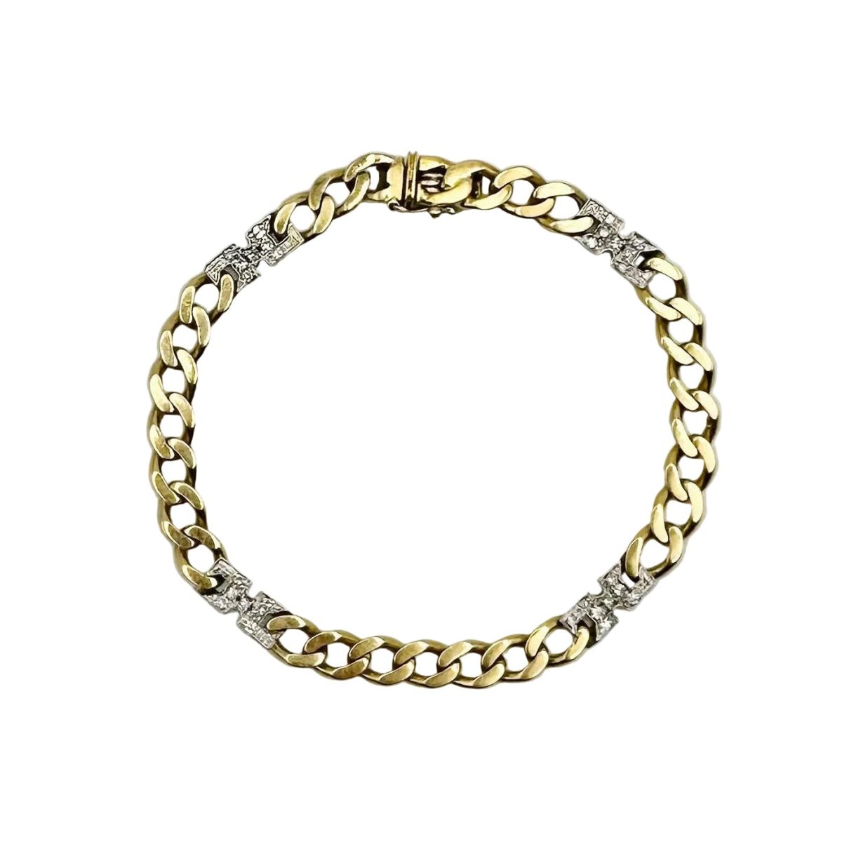 Bracelet Maille en or jaune, or blanc et diamants - Castafiore