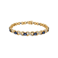 Bracelet Maille en or jaune, saphirs et diamants - Castafiore