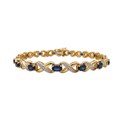 Bracelet Maille en or jaune, saphirs et diamants - Castafiore