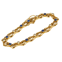 Bracelet Maille en or jaune, saphirs et diamants - Castafiore