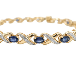 Bracelet Maille en or jaune, saphirs et diamants - Castafiore