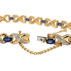 Bracelet Maille en or jaune, saphirs et diamants - Castafiore