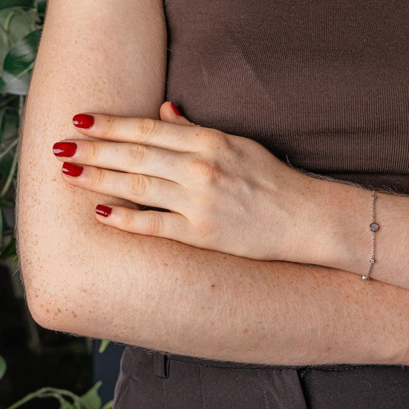 Bracelet Maille forçat Or blanc Nacre - Castafiore