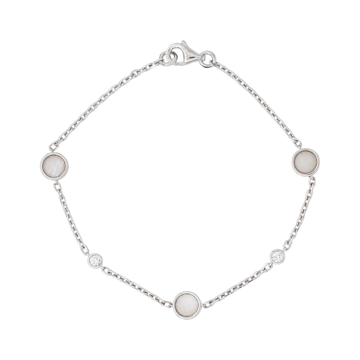 Bracelet Maille forçat Or blanc Nacre - Castafiore