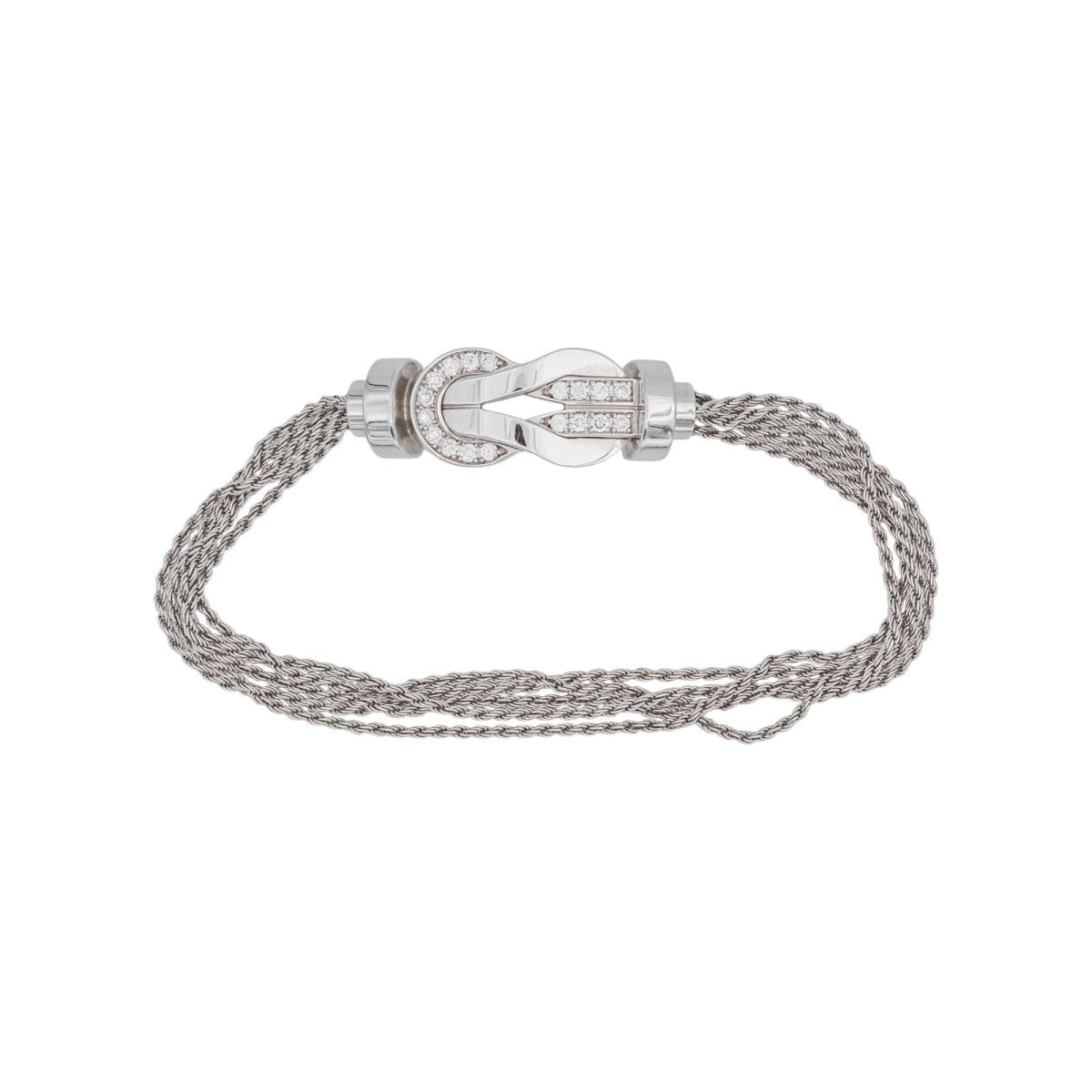 Bracelet Maille FRED "Chance Infinie" en or blanc et diamants - Castafiore