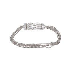 Bracelet Maille FRED "Chance Infinie" en or blanc et diamants - Castafiore