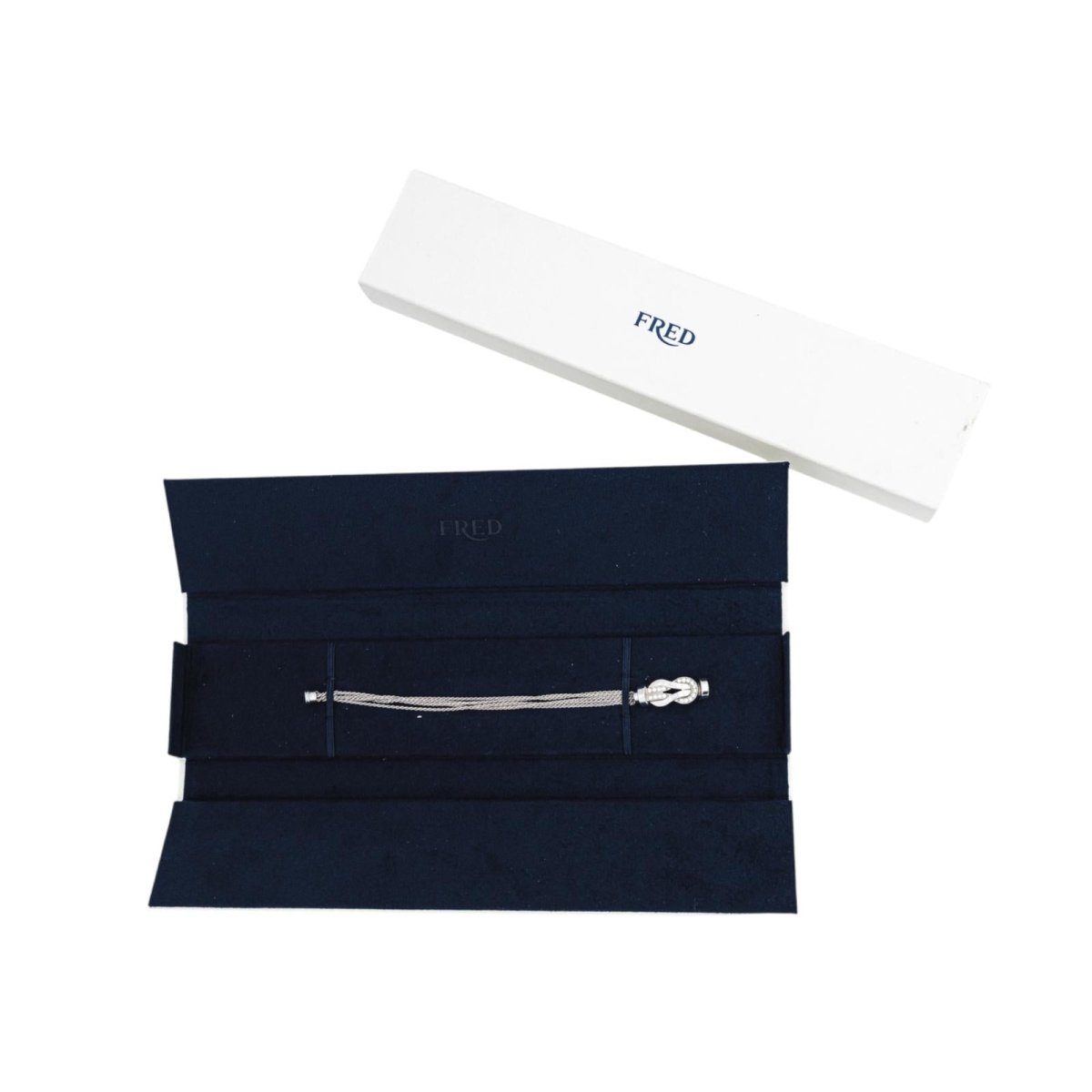 Bracelet Maille FRED "Chance Infinie" en or blanc et diamants - Castafiore
