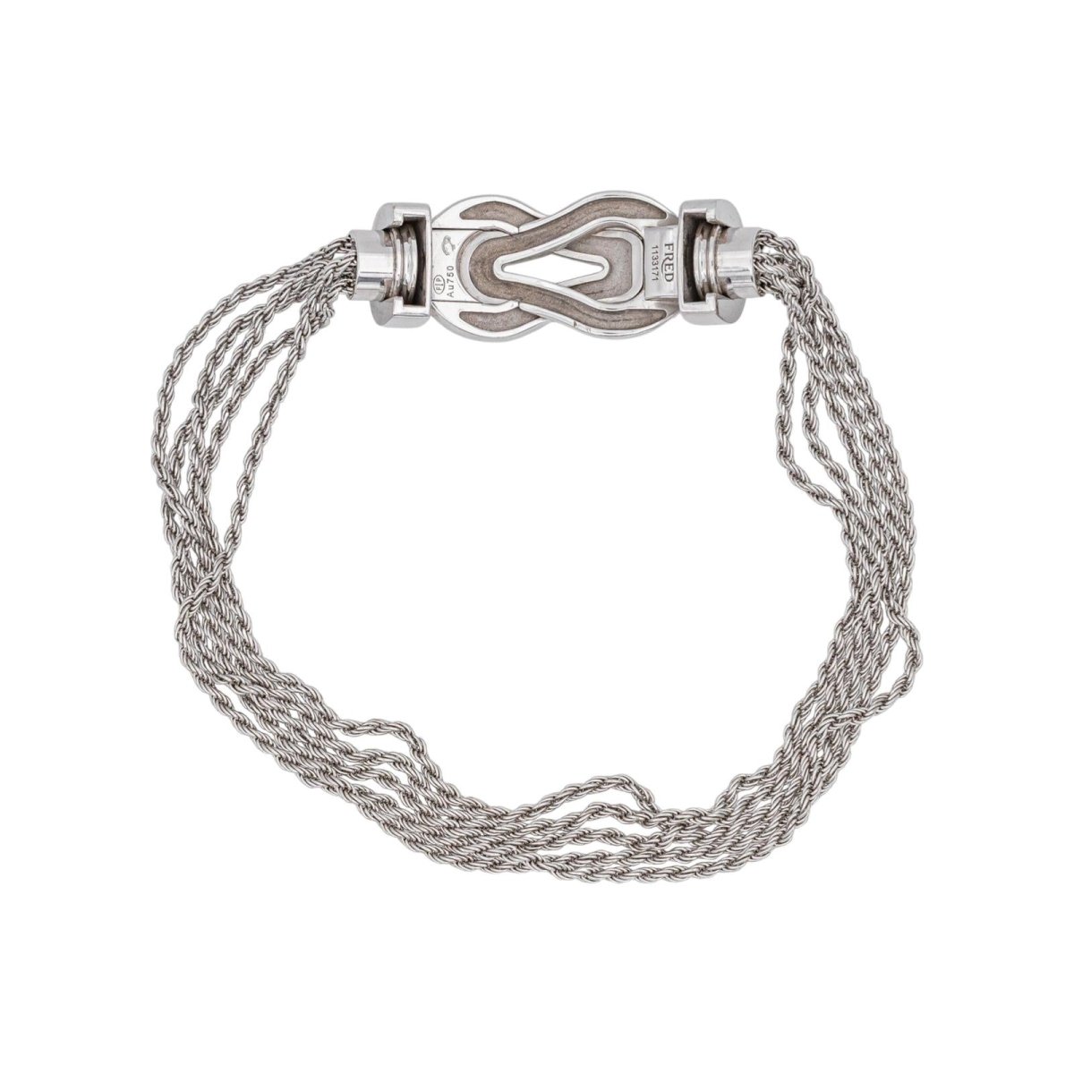 Bracelet Maille FRED "Chance Infinie" en or blanc et diamants - Castafiore