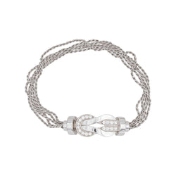 Bracelet Maille FRED "Chance Infinie" en or blanc et diamants - Castafiore