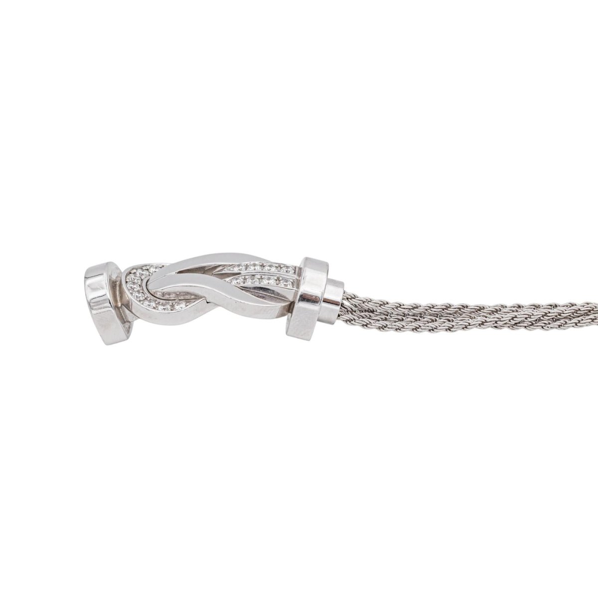 Bracelet Maille FRED "Chance Infinie" en or blanc et diamants - Castafiore