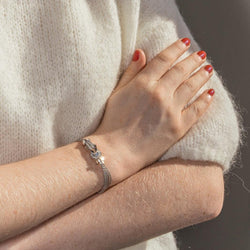 Bracelet Maille FRED "Chance Infinie" en or blanc et diamants - Castafiore