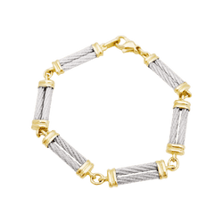 Bracelet Maille FRED "Force 10" en or jaune et acier - Castafiore