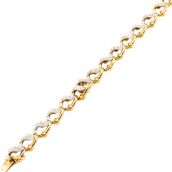 Bracelet Maille "Gilliane" en or jaune, or blanc et diamants - Castafiore