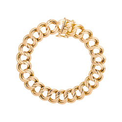 Bracelet Maille gourmette double Or rose - Castafiore