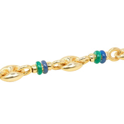 Bracelet maille grain de café or jaune agate - Castafiore
