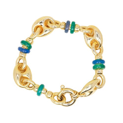 Bracelet maille grain de café or jaune agate - Castafiore