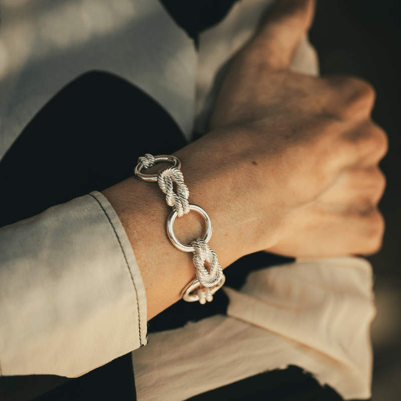 Bracelet Maille HERMÈS "Audierne" en argent - Castafiore