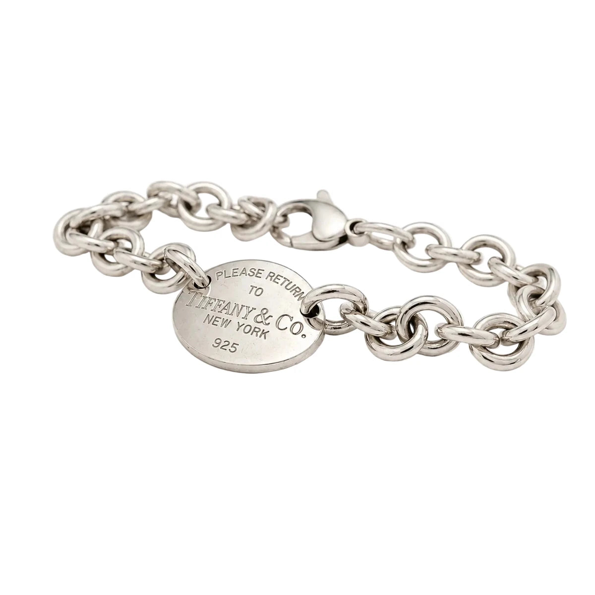 Bracelet Maille TIFFANY & CO. "Please Return to Tiffany & Co. New York" en argent - Castafiore