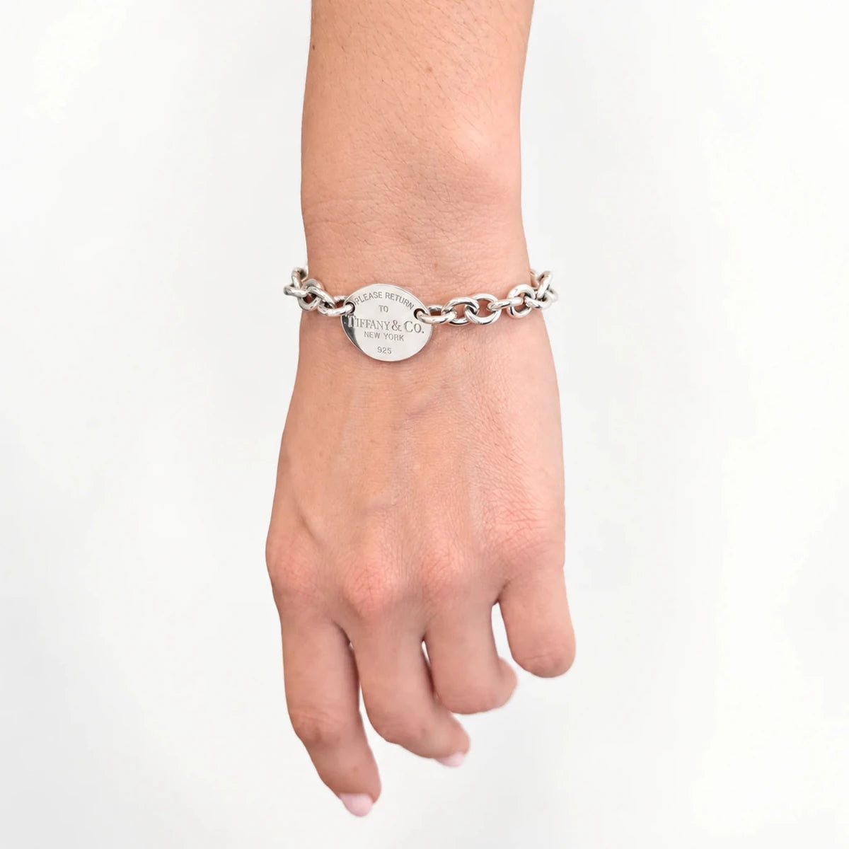 Bracelet Maille TIFFANY & CO. "Please Return to Tiffany & Co. New York" en argent - Castafiore