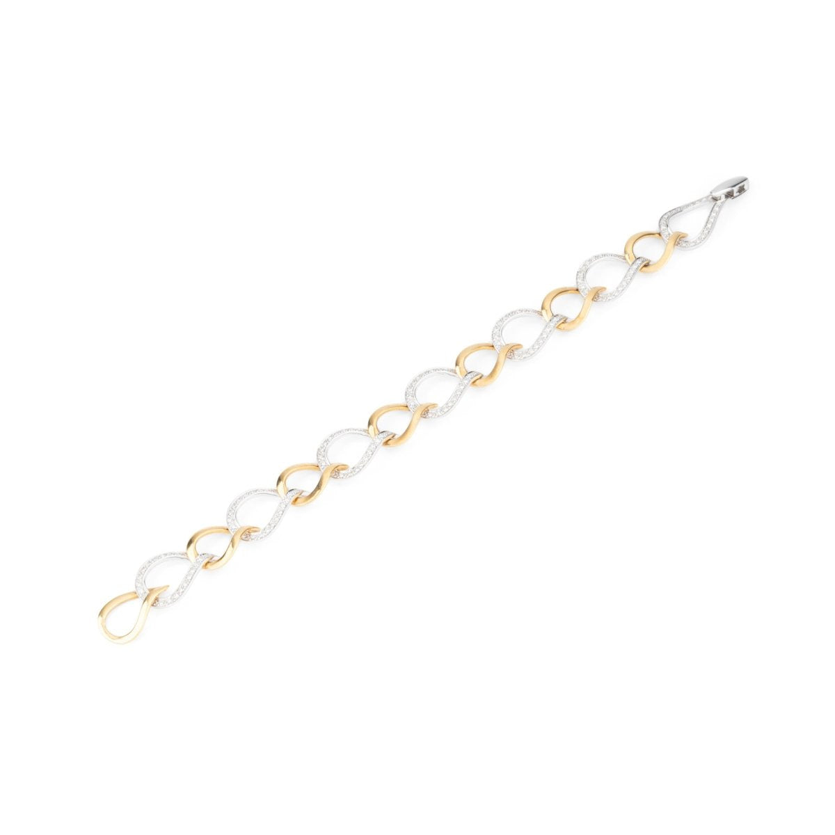 Bracelet maillons en or jaune, or blanc et diamants - Castafiore