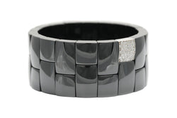 Bracelet Manchette en or blanc, céramique et diamants - Castafiore