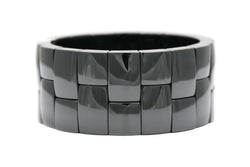Bracelet Manchette en or blanc, céramique et diamants - Castafiore