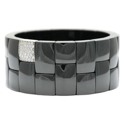 Bracelet Manchette en or blanc, céramique et diamants - Castafiore