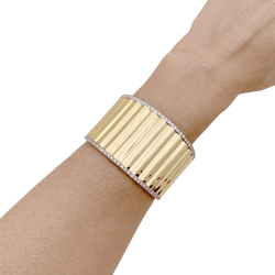 Bracelet manchette en or jaune et diamants - Castafiore