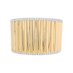 Bracelet manchette en or jaune et diamants - Castafiore