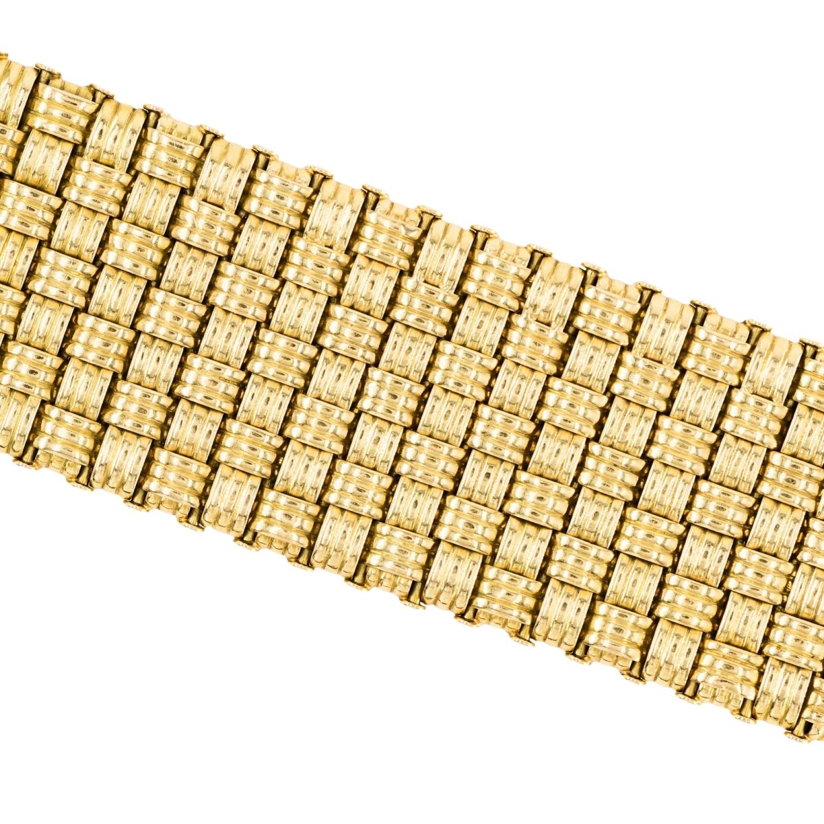 Bracelet Manchette en or jaune tressé - Castafiore