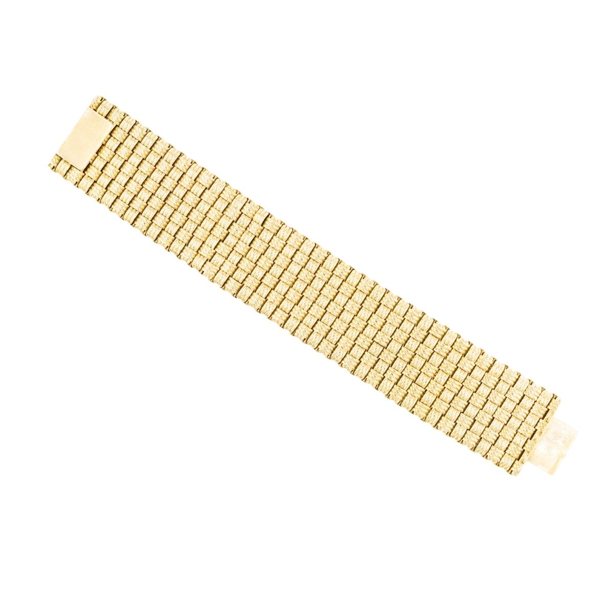 Bracelet Manchette en or jaune tressé - Castafiore