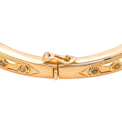 Bracelet Manchette en or rose, émail, émeraudes et diamants - Castafiore