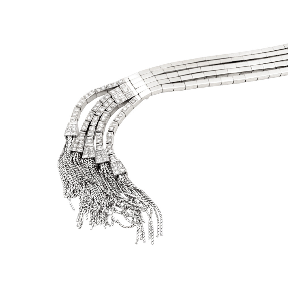 Bracelet Manchette en platine et diamants - Castafiore