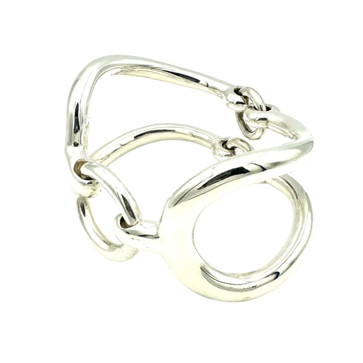 Bracelet Manchette HERMÈS "Arabesque" en argent - Castafiore