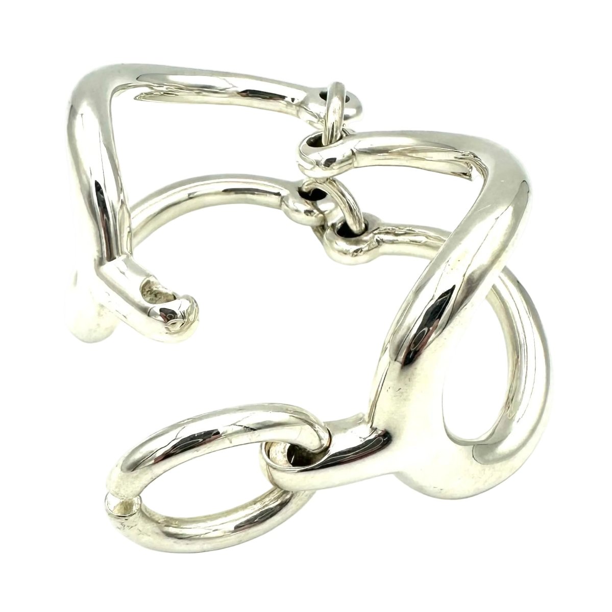 Bracelet Manchette HERMÈS "Arabesque" en argent - Castafiore