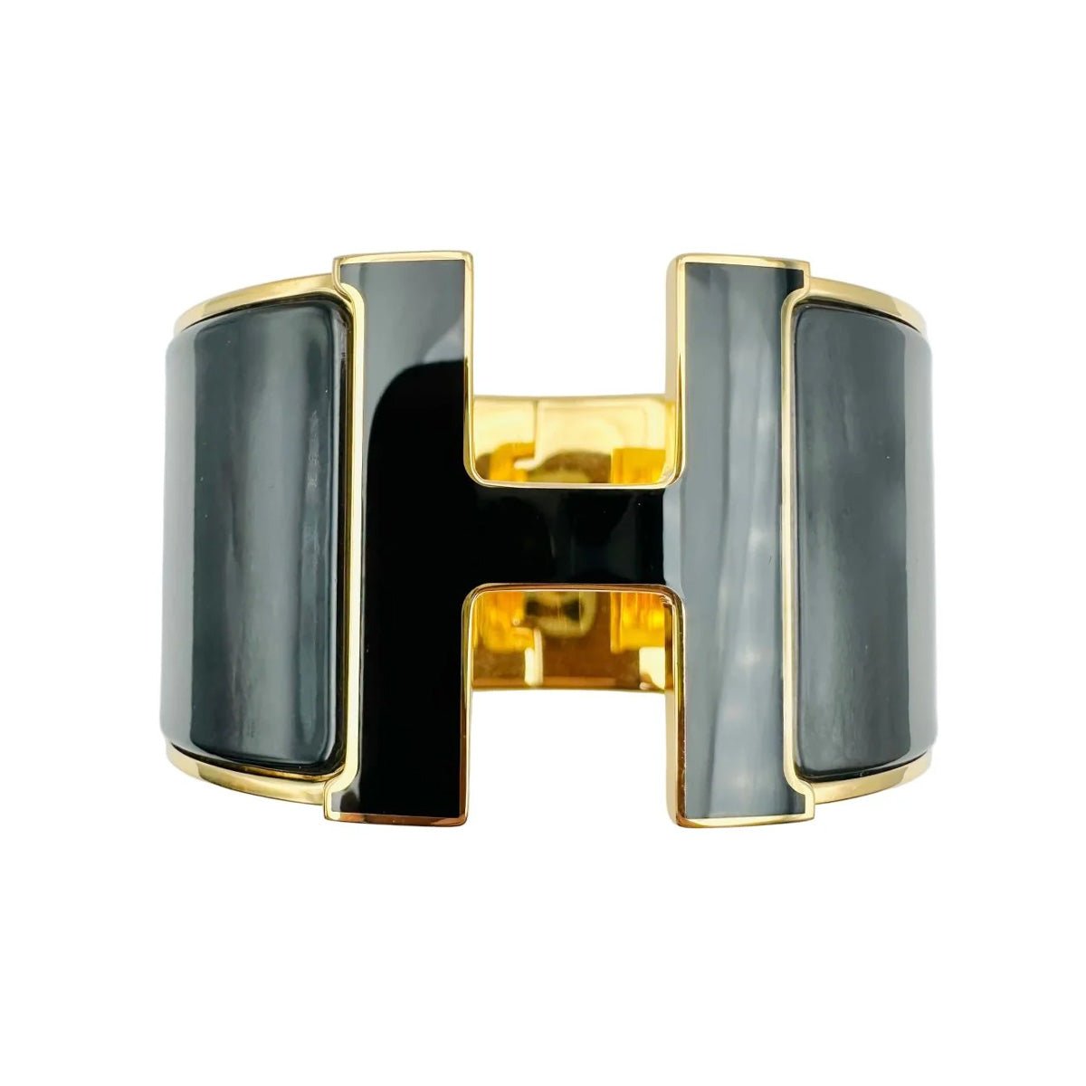 Bracelet Manchette HERMÈS "Clic Clac H" en métal et émail - Castafiore