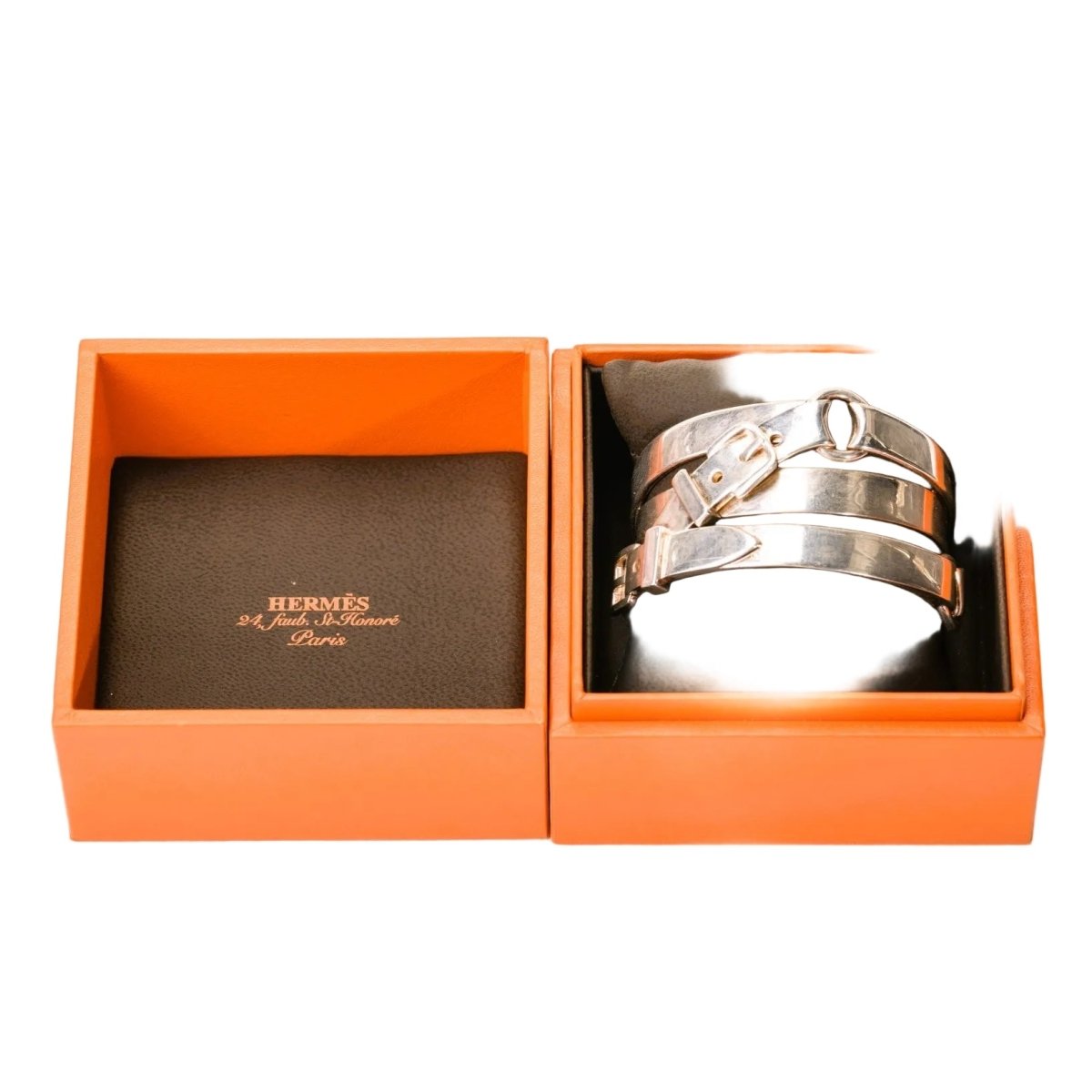 Bracelet Manchette HERMÈS "Débridé" en argent - Castafiore