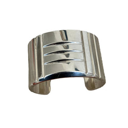 Bracelet Manchette HERMÈS "Keyllock Cuff Bracelet" en argent - Castafiore