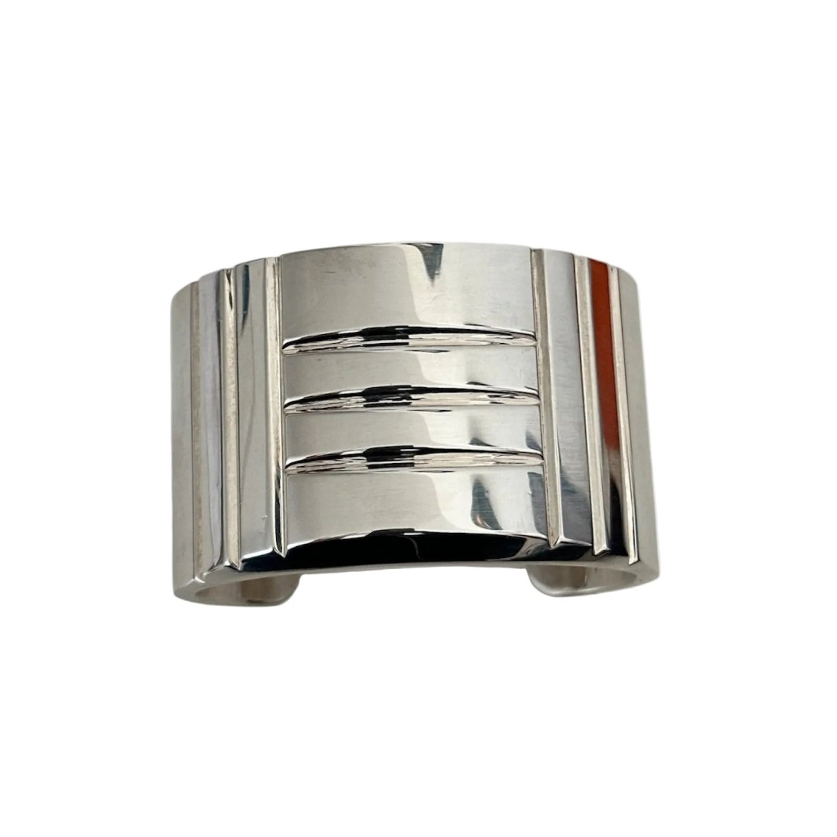 Bracelet Manchette HERMÈS "Keyllock Cuff Bracelet" en argent - Castafiore