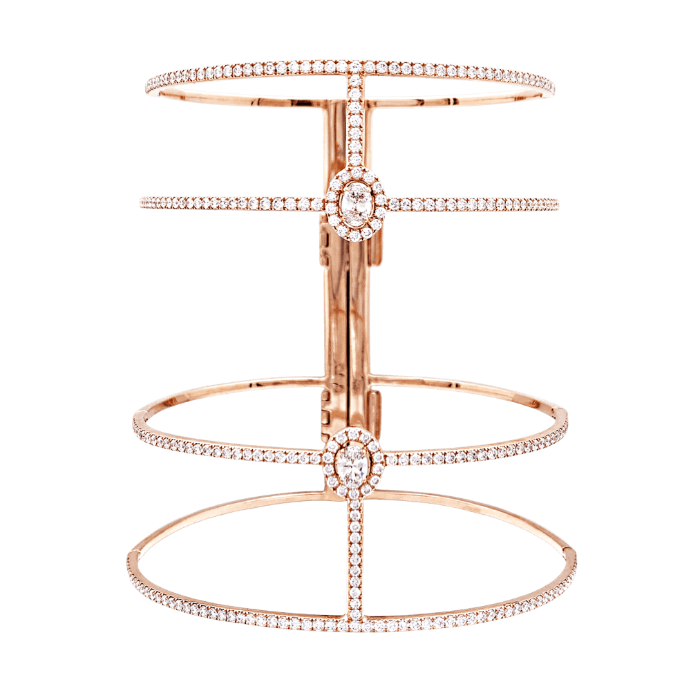 Bracelet Manchette MESSIKA "Glam'azone" en or rose et diamants - Castafiore