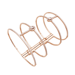 Bracelet Manchette MESSIKA "Glam'azone" en or rose et diamants - Castafiore