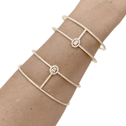 Bracelet Manchette MESSIKA "Glam'azone" en or rose et diamants - Castafiore