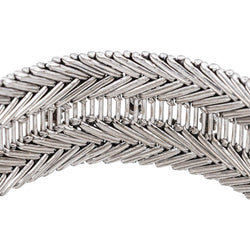Bracelet Manchette Or blanc Diamant - Castafiore