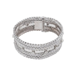 Bracelet Manchette Or blanc Diamant - Castafiore