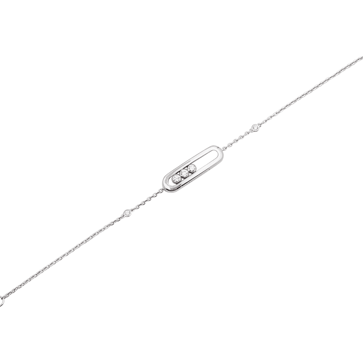 Bracelet Messika "Baby Move" en or blanc et diamants. - Castafiore