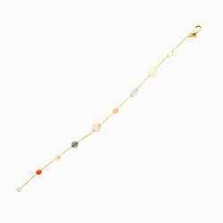 Bracelet OLE LYNGGAARD "Shooting Star" en or jaune, pierre de lune, corail et diamants - Castafiore