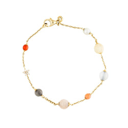 Bracelet OLE LYNGGAARD "Shooting Star" en or jaune, pierre de lune, corail et diamants - Castafiore